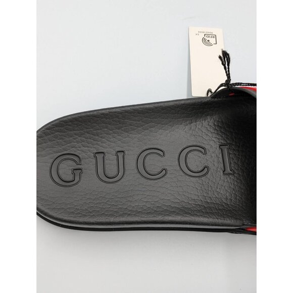Gucci Men’s Rubber Interlocking-G Web-Stripe Slippers/Sandals UK11 655265 - Picture 9 of 12